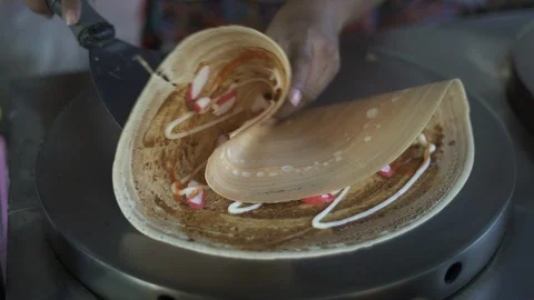 The vendor is pouring flour for baking Stock Footage 121300153