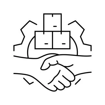 Vendor relations logistic manager line icon vector illustration Stock Illustration
