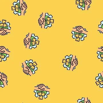 Vendor relations logistic manager vector seamless pattern Stock Illustration