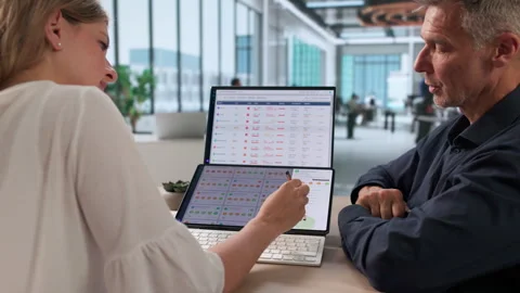 Vendor Risk Manager And Team Use Software Vídeo Stock 336367808