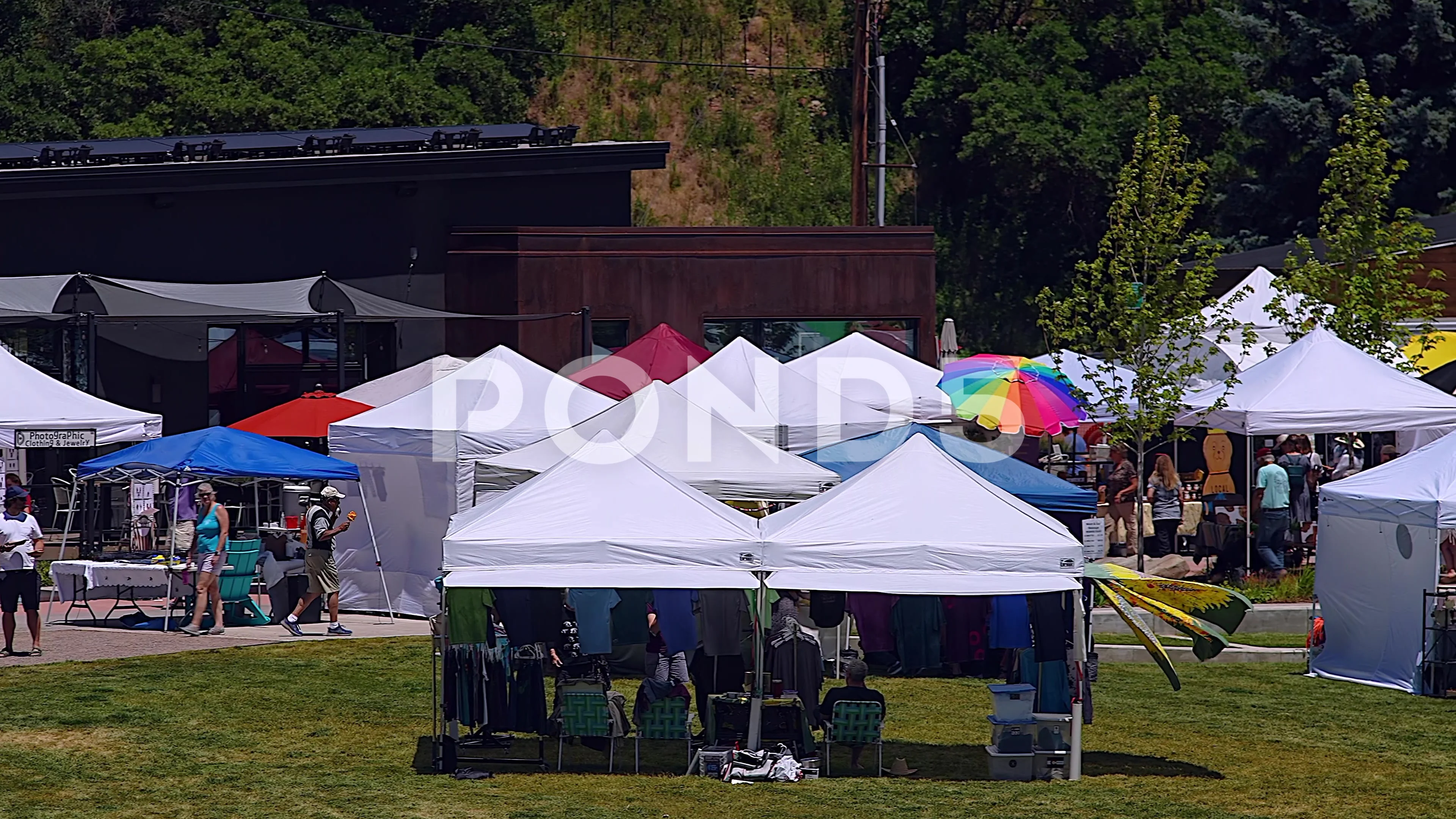 Vendor Tents At Outdoor Farmers Market Stock Video Pond5