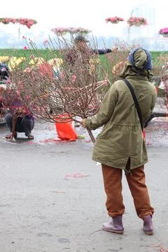A Vendor with a Touch of Spring Stock Photos