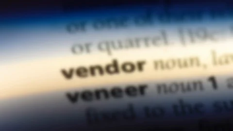 Vendor word in a dictionary. Stock Footage 99563497