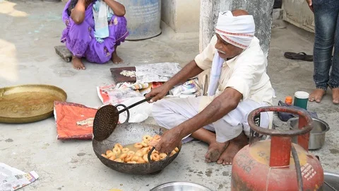 Vendors making Indian street food or fes... | Stock Video | Pond5