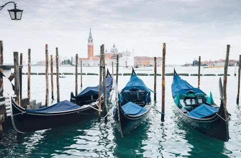 Venecian gondolas Stock Photos