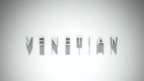 Venetian 3D title animation with shadows on a white background Vidéo 296994473