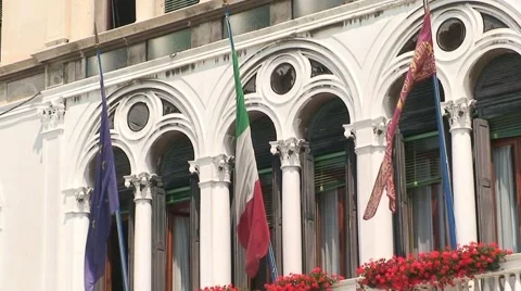 Venetian Balcony Flags Video stock 1038614