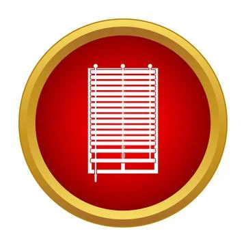 Venetian blinds icon inside red circle frame Stock Illustration