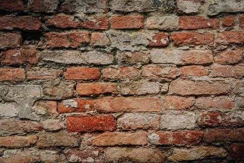 Venetian brick wall texture background. Masonry pattern, Italian architecture Stock Photos
