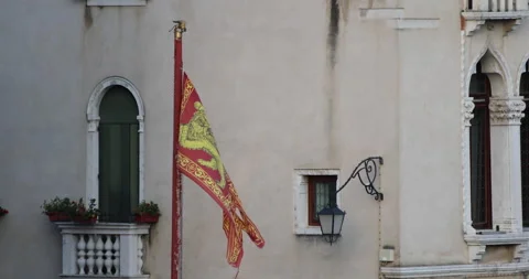 Venetian Flag Blowing In The Wind Stock-Footage 223600464