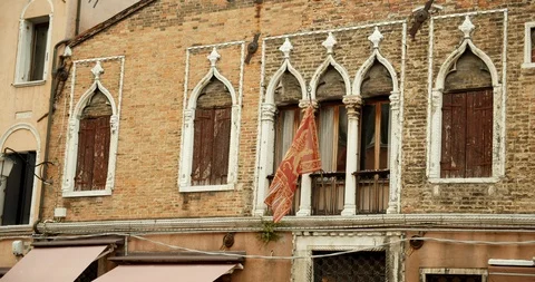 Venetian Flag on building Video stock 129789981