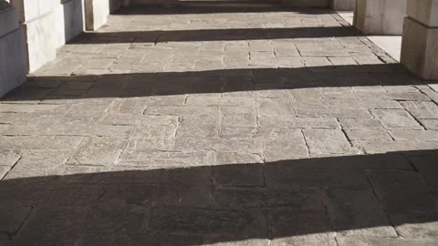 Venetian floor with shadows of the columns Video stock 131633442