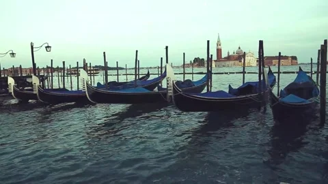 Venetian gondolas Stock Footage 263348816