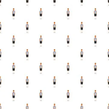 Venetian gondolier character pattern on white background Stock Illustration
