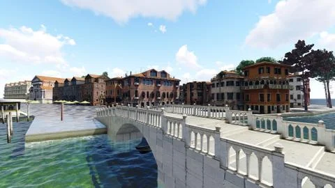 Venetian landscape 库存插图