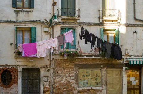 Venetian Laundry Drying Stock Photos