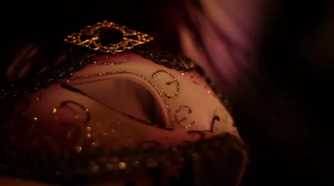 Venetian Mask on Cake  Stock Footage 40712254
