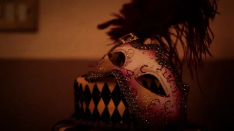 Venetian Mask on cake Stock Footage 40712313