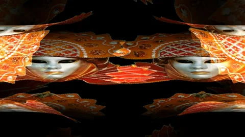 Venetian Orange Mask  Circle Stockbeeldmateriaal 34271444