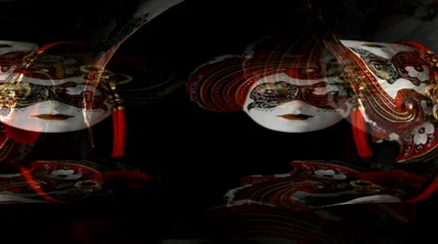 Venetian Red Mask Circle 動画素材 34272099