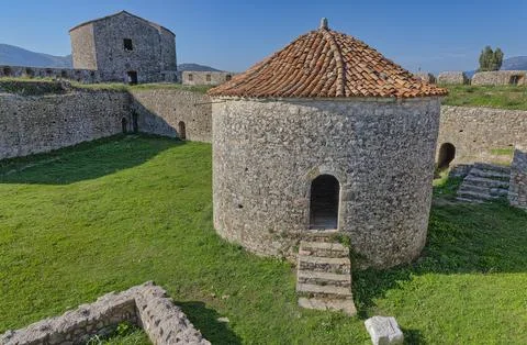 Venetian Triangular Castle Interior, Butrint, Albania Foto stock