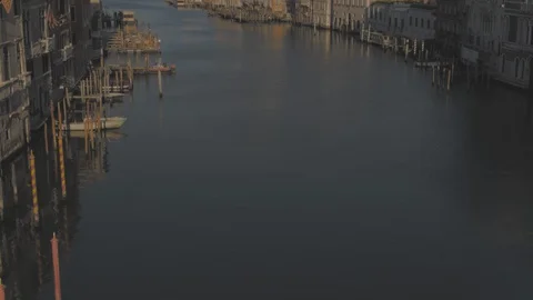 Venezia by drone Punta della Dogana and Canal Grande Stock Footage