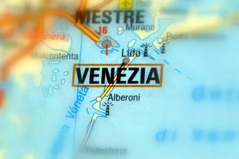 Venezia on a map Stock Photos