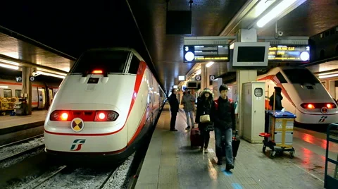 Venezia Santa Lucia railway station in Venice, Italy. 스톡 동영상 59574079