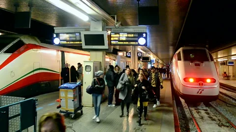 Venezia Santa Lucia railway station in Venice, Italy. 스톡 동영상 59574311