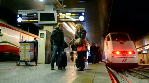 Venezia Santa Lucia railway station in Venice, Italy. 스톡 동영상 59574318