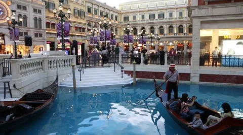 Venezian entertainment complex with a largest shopping mall, Macao Video stock 49833653
