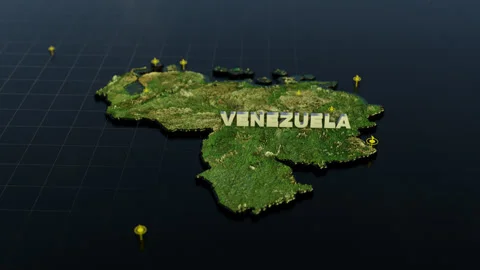 Venezuela 3D Map With Animation Video stock 311536767