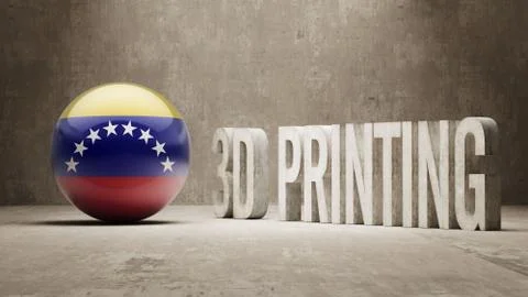 Venezuela.  3d Printing Concept 스톡 일러스트