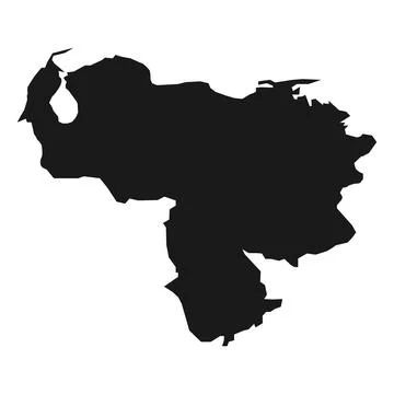 Venezuela black map on white background Stock Illustration