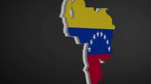 Venezuela Border Map Intro Animation Stock Footage 206442144
