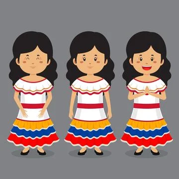 Venezuela Character with Various Expression Stock Illustration