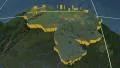 Venezuela extruded. Blue Marble. Graticule. 4k or 4k+ Resolution