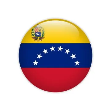 Venezuela flag on button Stock Illustration