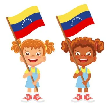 Venezuela flag in hand set Stock Illustration
