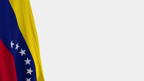 Venezuela Flag on Left Side, Waving National Symbol with Copy Space - loop .. Stock-Footage 333744561