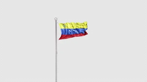  Venezuela   Flag Pole  Animation Include Alpha 3D Rendering Video stock 282971232