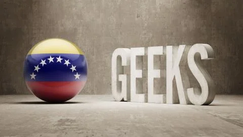 Venezuela. Geeks  Concept. Stock Illustration