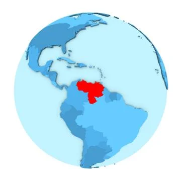Venezuela on globe isolated Illustrazione stock