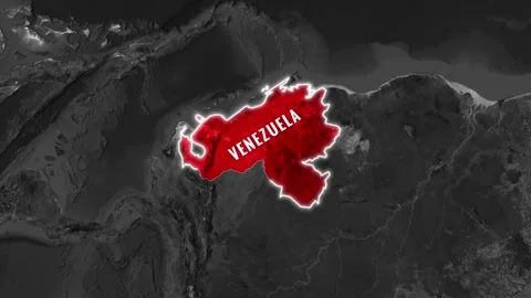 Venezuela highlighted nation in motion over satellite map footage Stock-Footage 344875556