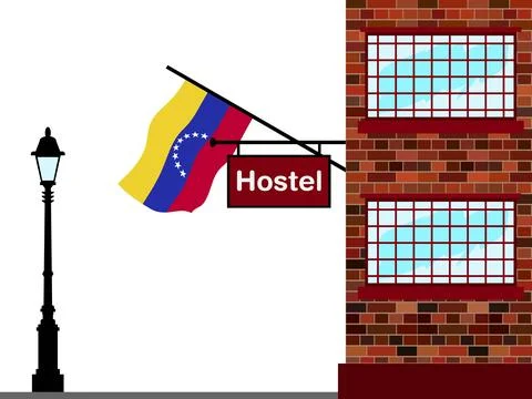 Venezuela Hostels Vector Illustration Stock Illustration