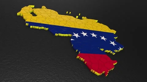 Venezuela map 3d. 3d map of Venezuela. Stock Footage 276290708