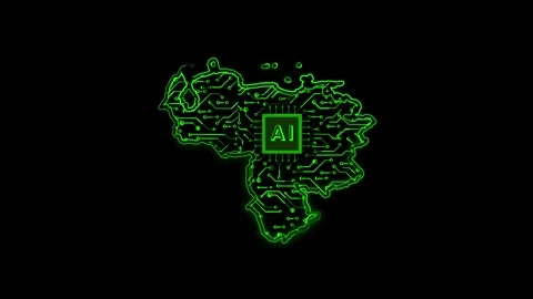Venezuela Map AI Chipset Technology Opener Stock-Footage 337082456