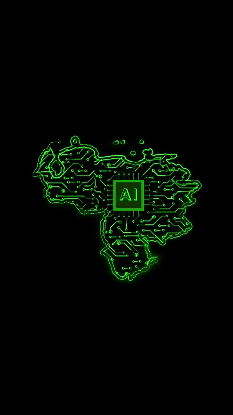 Venezuela Map AI Chipset Technology Opener Vídeo Stock 337172953