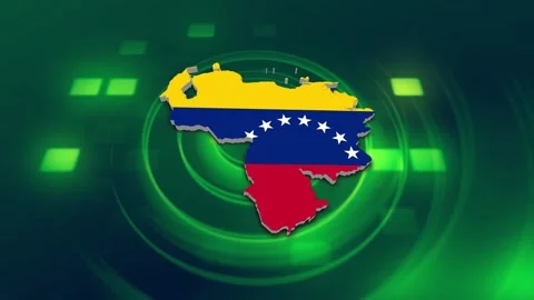 Venezuela Map and Flag Background Stock Footage 344032620