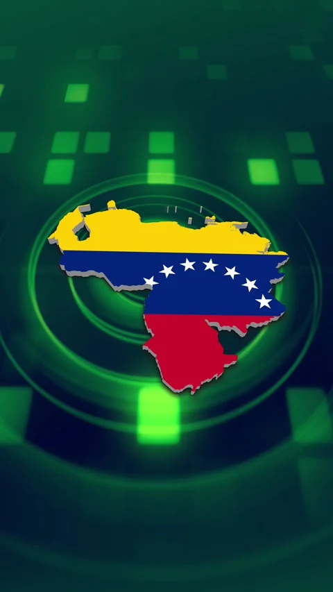 Venezuela Map and Flag Background Stock-Footage 347127607